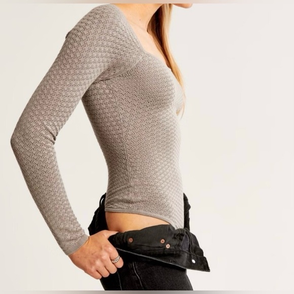 NWT Abercrombie Pointelle Squareneck Bodysuit - Picture 4 of 9
